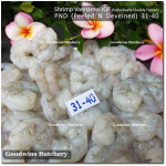 Shrimp prawn udang IQF VANNAMEI PND (Peeled & Deveined) 31-40 price/pack 1kg +/-64pcs